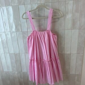 Pink Ruffled Tiered Mini Sundress